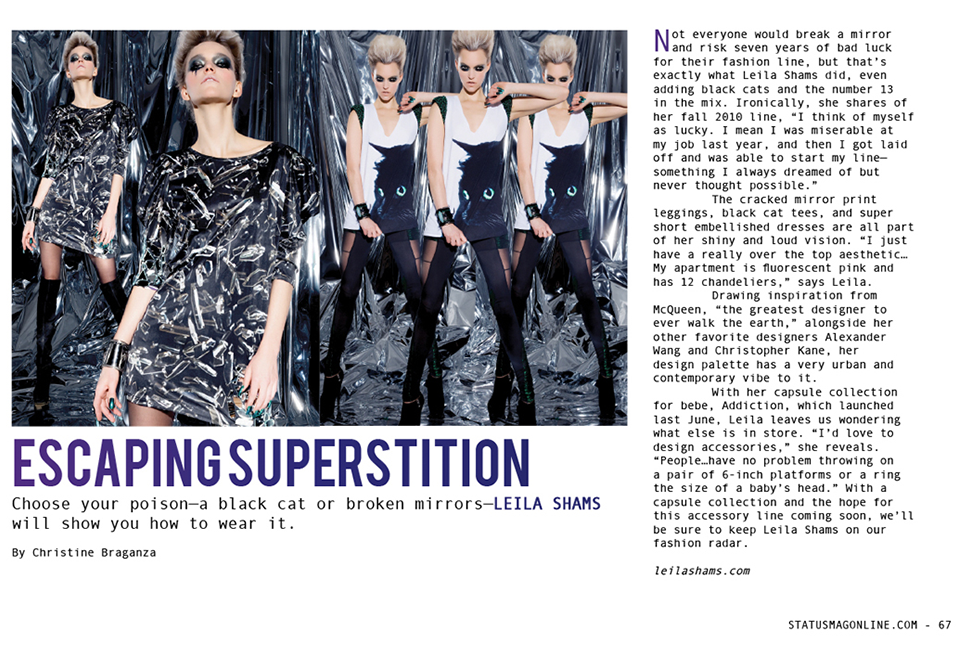 Status Magazine | Article About Leila Shams