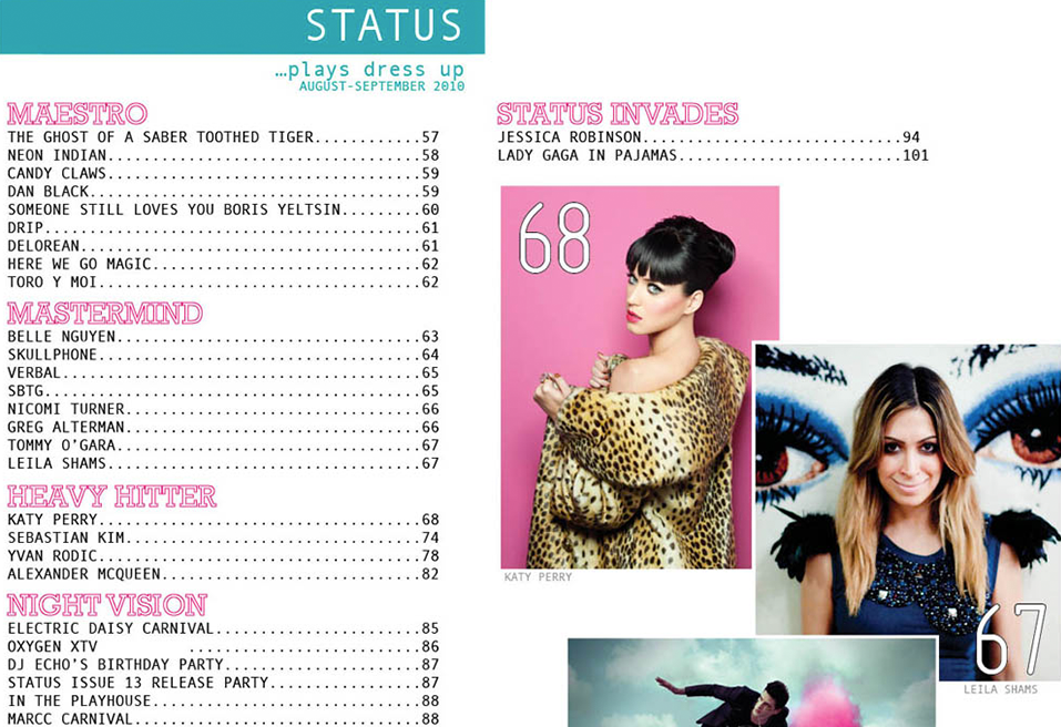 Status Magazine | Leila Shams on Index Page